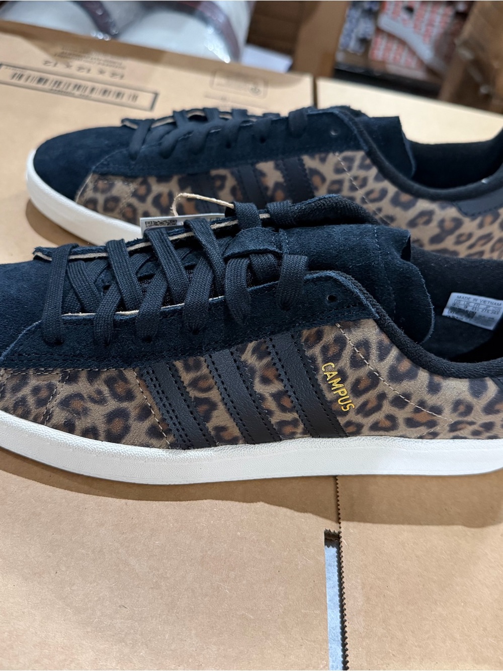 adidas Campus Women's Leopard Print Sneakers in Black and Brown